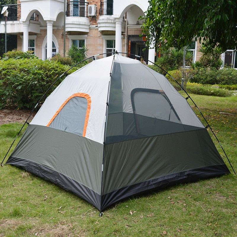 3-4 Person Windbreak Camping Tent Dual Layer Waterproof